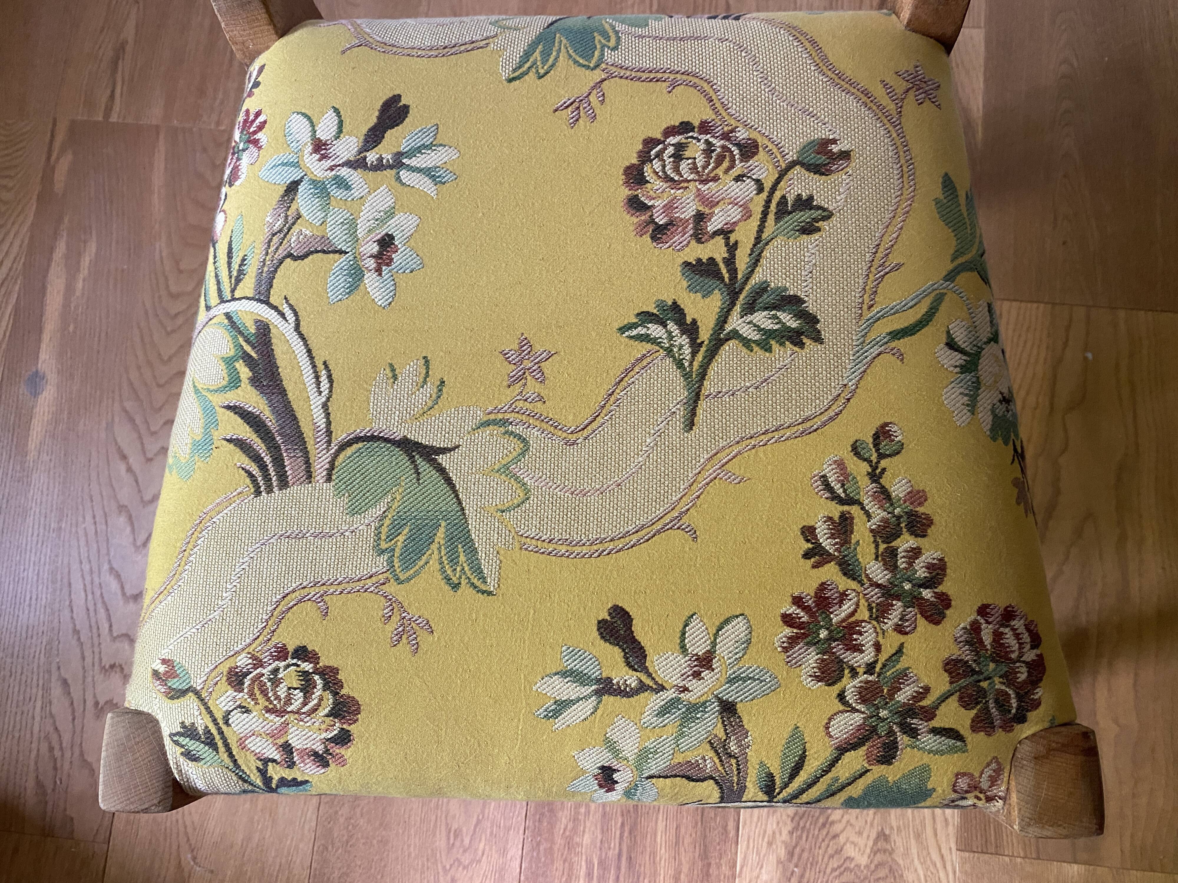 2 chairs in yellow wood fabric pierre frey