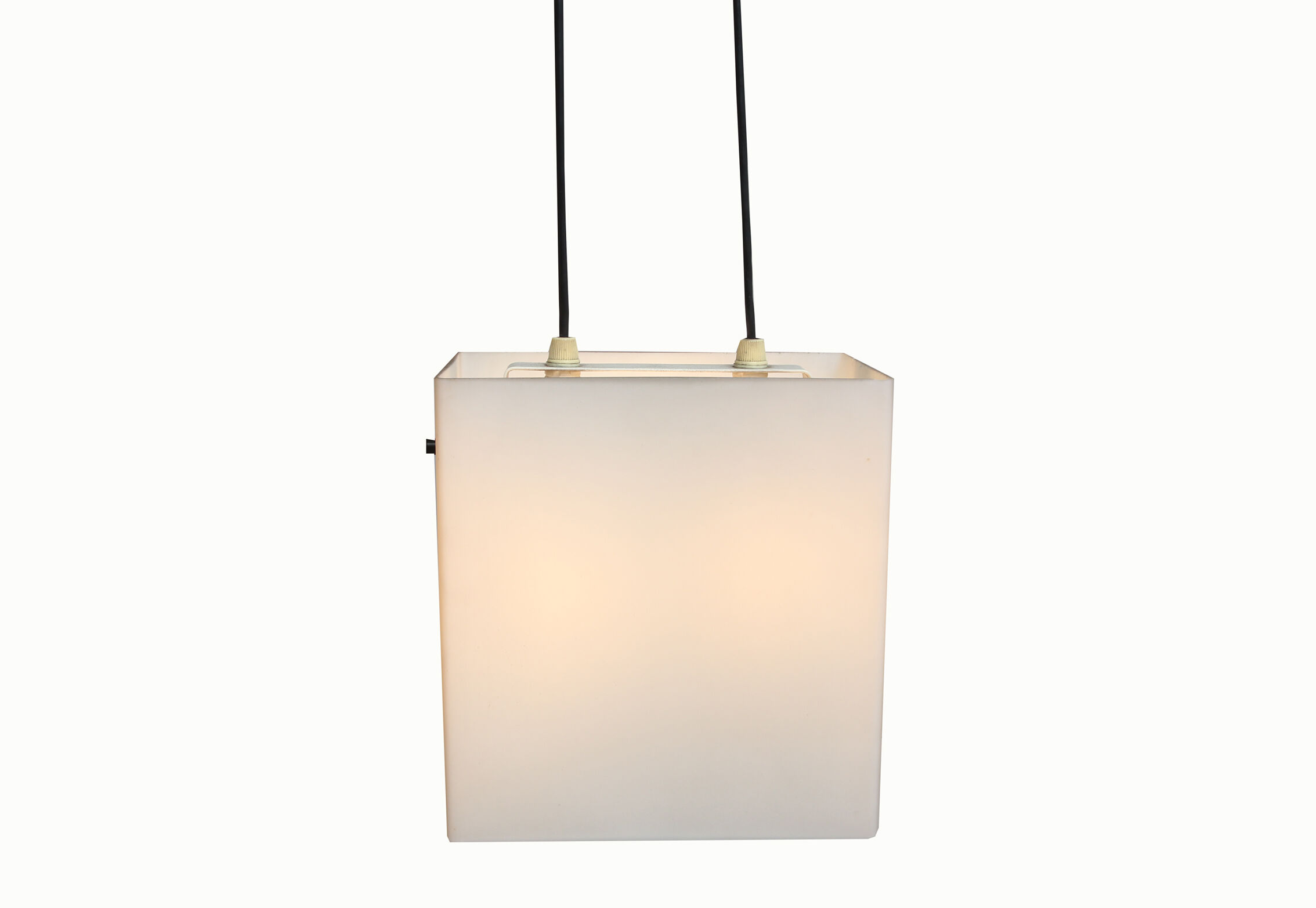 Cubic hanging lamp in opaline, 1960s