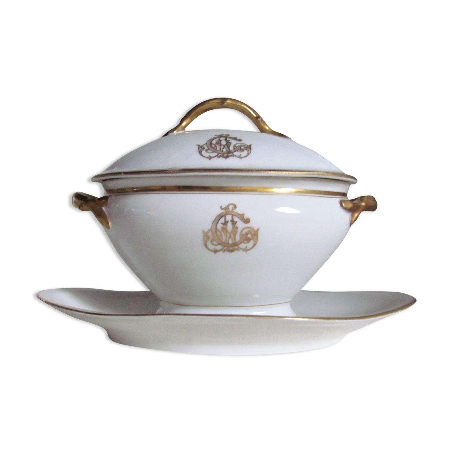 Saucière en porcelaine antique Limoges porelain Latrille Frères, France, C1899-1913