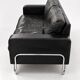 3-seater sofa W.H. Gispen for Dutch Originals, black leather and chrome