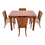 Table and set of chairs designed by J. Halabala from the 1930s, Czechoslovakia.