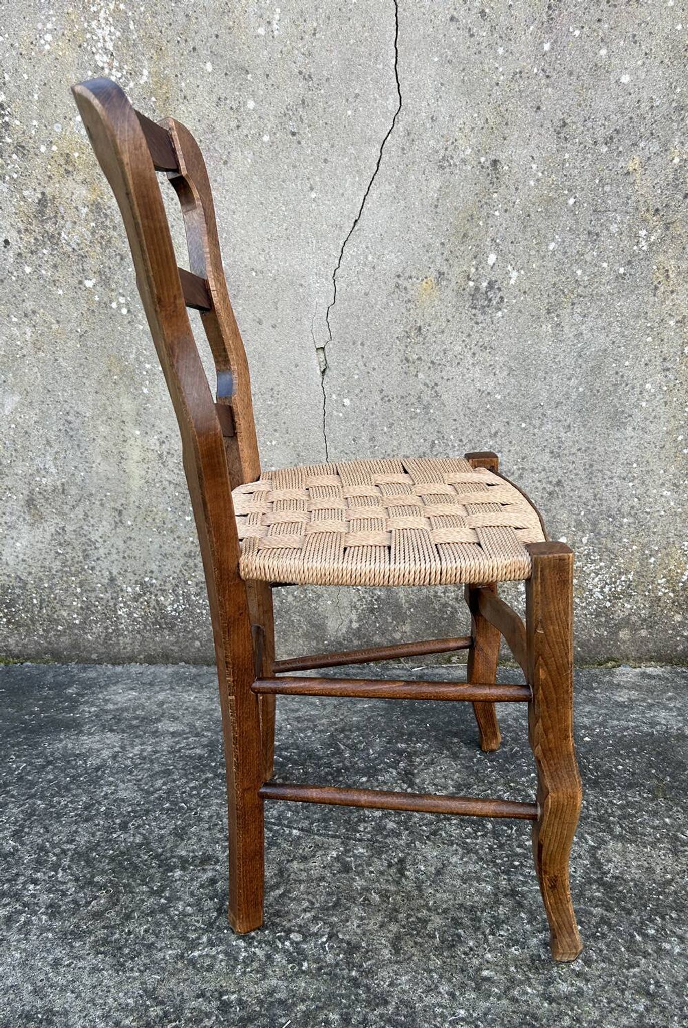 Chaise Louis Philippe, assise tissée, fin XIXème s.