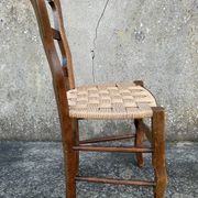 Chaise Louis Philippe, assise tissée, fin XIXème s.