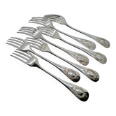 Fourchettes de Table en Métal Argenté Alfénide Lot de 7