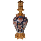 Pair of Imari porcelain and bronze lamps, circa 1880