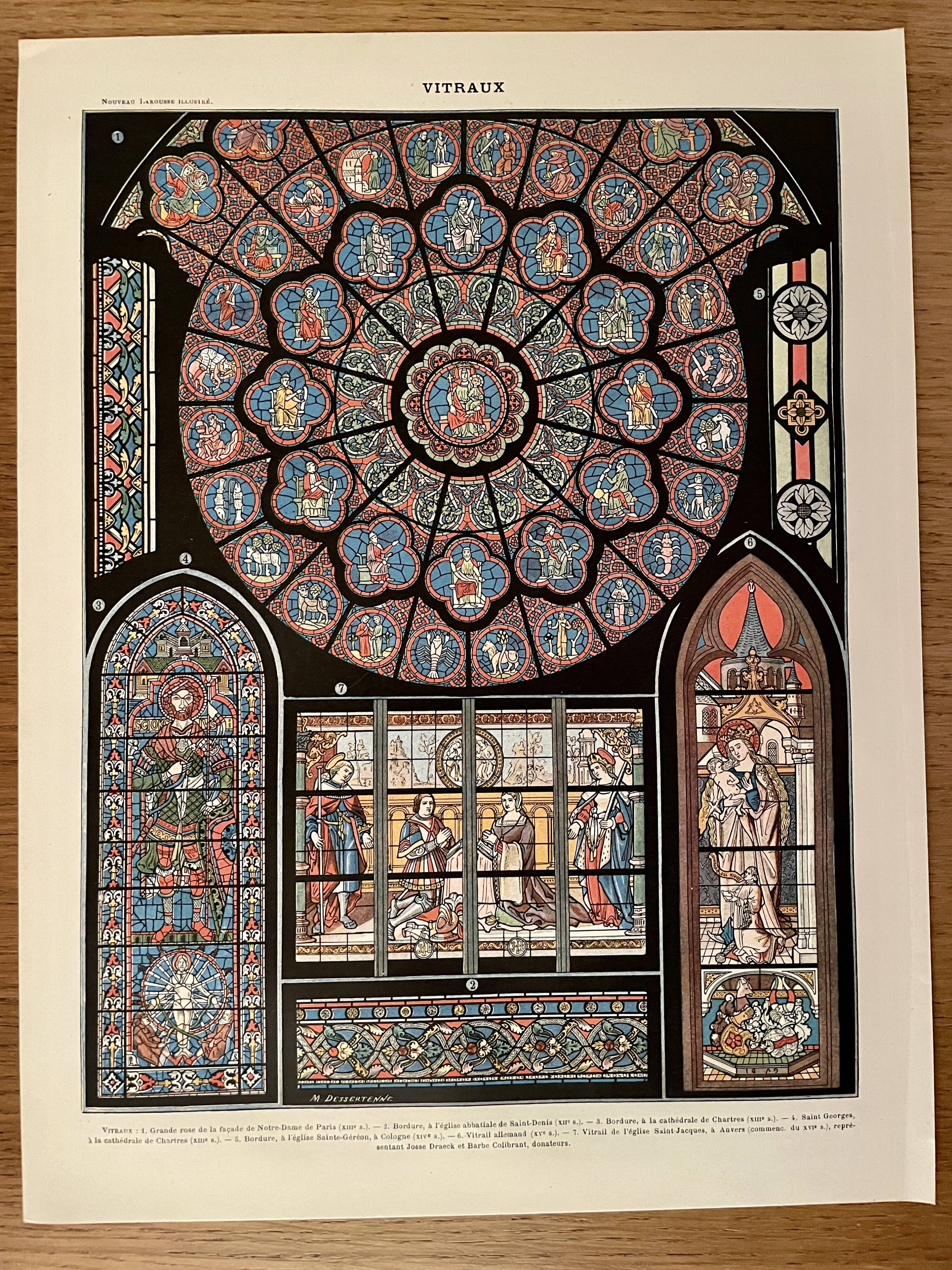 Reserved Elisabeth - Set of 2 lithos on stained glass windows