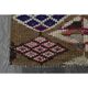 Tapis de couloir vintage turc Oushak fait main en laine et coton marron, années 1970