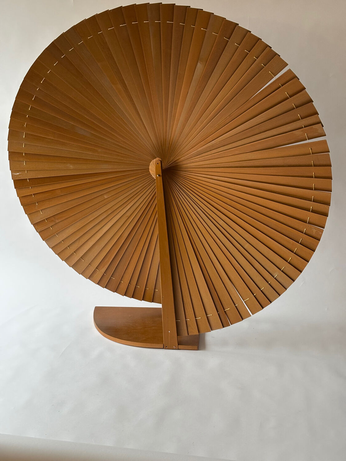 Large round folding screen, solid wood, 1960.