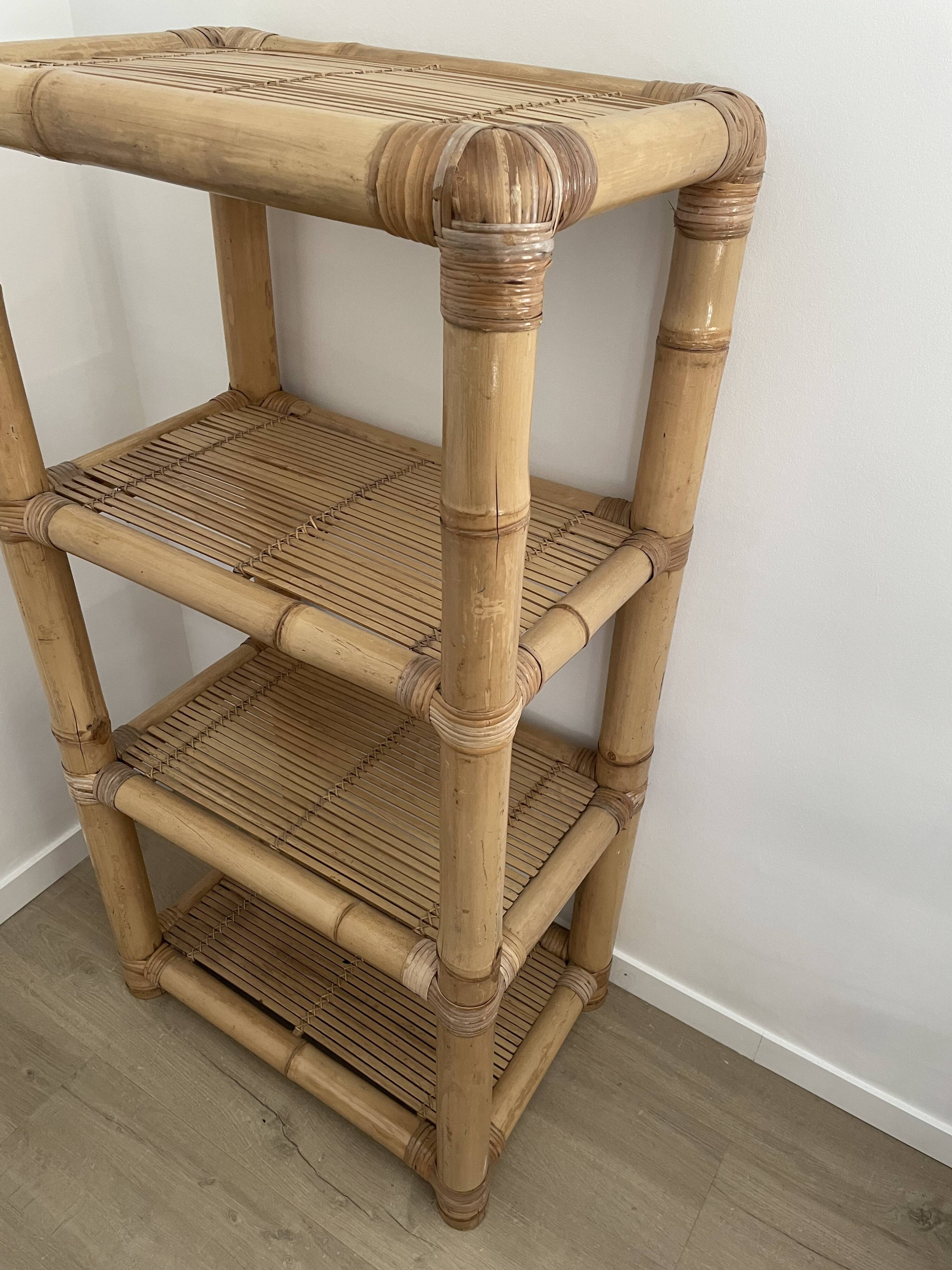 Vintage light bamboo shelf