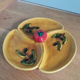 Aperitif serving dish in slip stamped Vallauris
