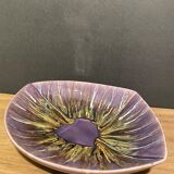 Large stylized vintage dish, Vallauris earthenware cut signed