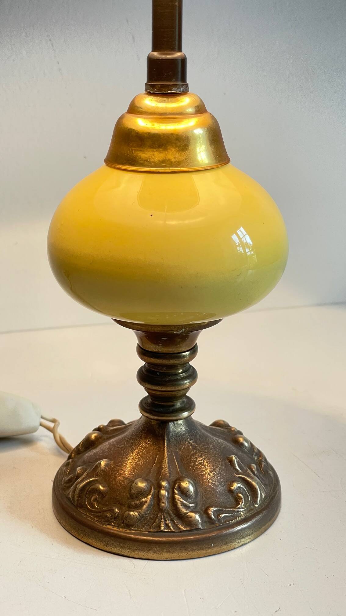 Old ceramic and bronze lamp