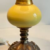 Old ceramic and bronze lamp