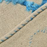 6x9 Beige & Blue Handmade Moroccan Rug, 185x282Cm SK 7339