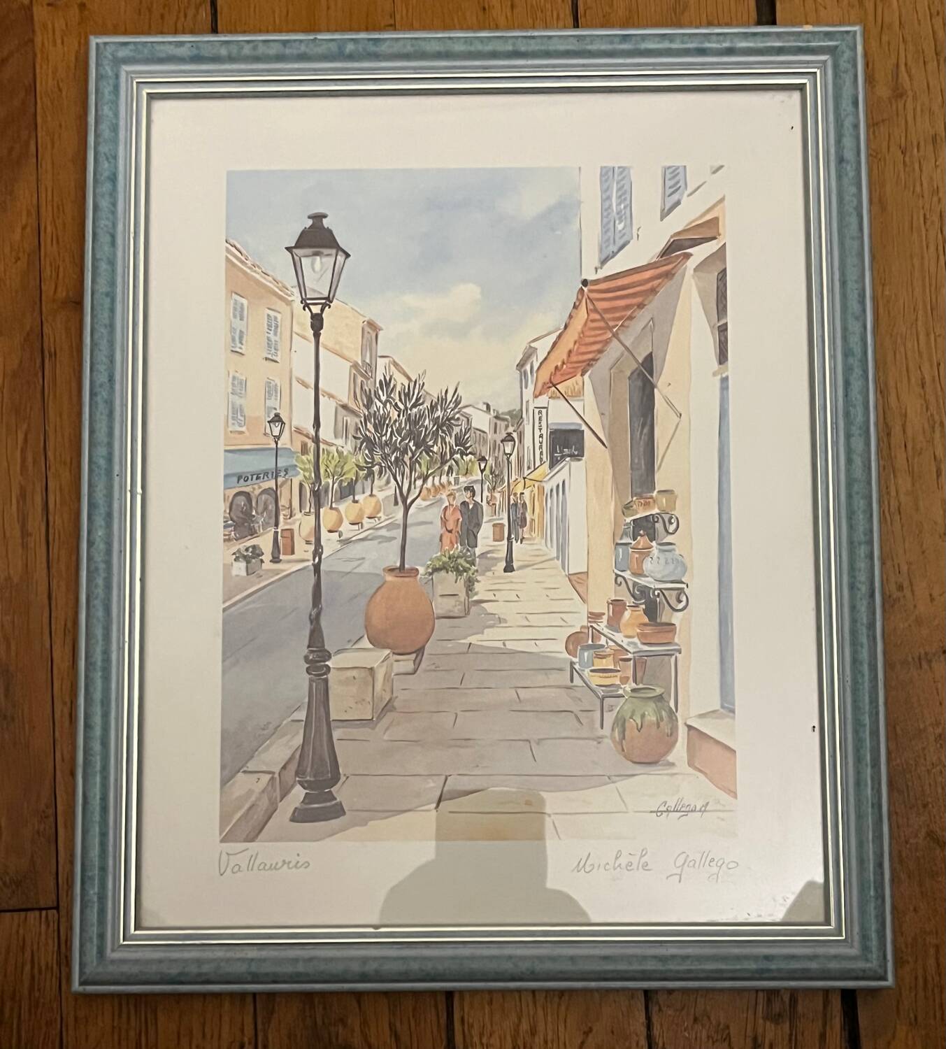 Watercolor depicting a view of Vallauris