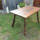 Brutalist vintage table in solid oak