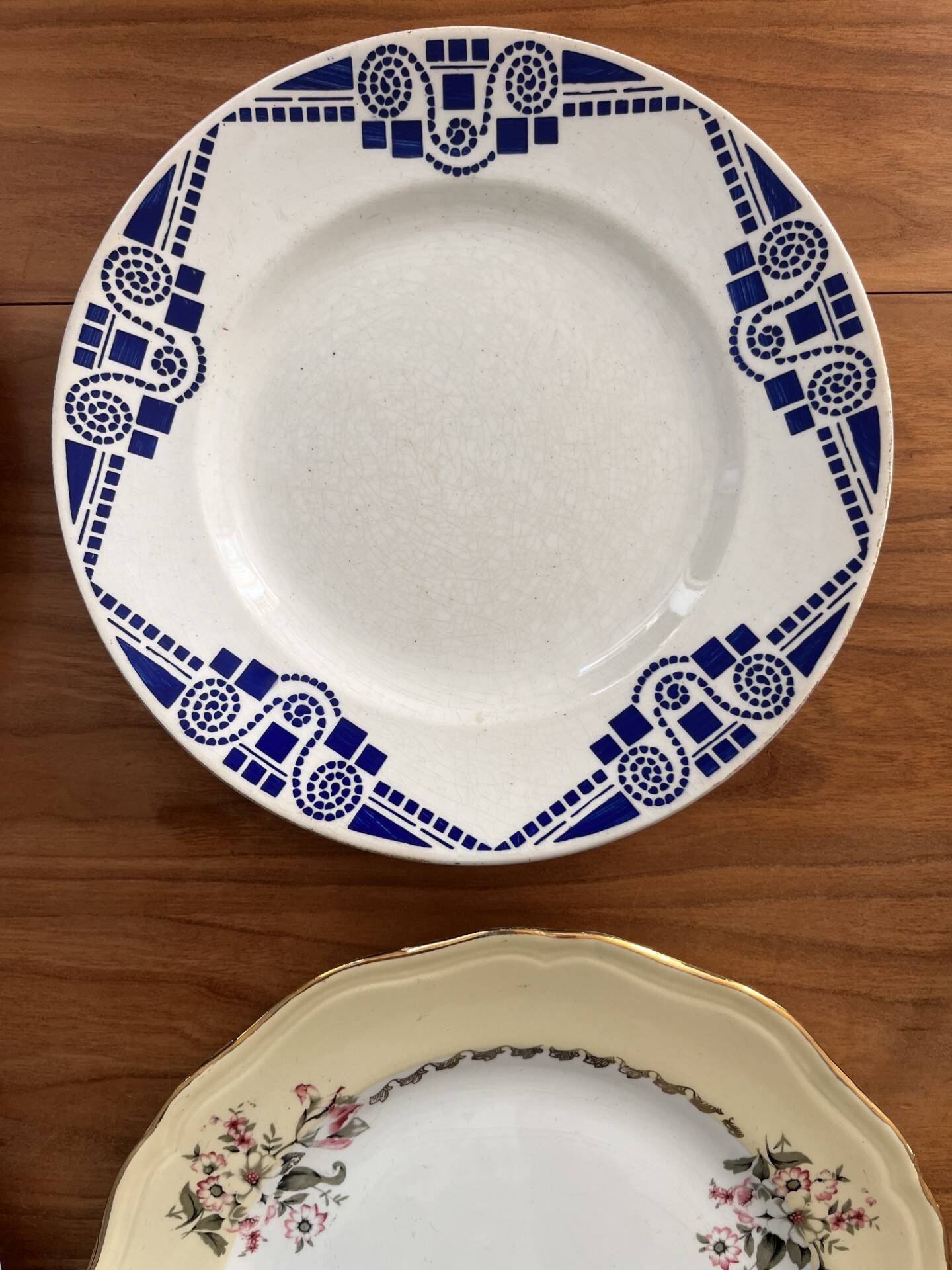 Mismatched antique plates