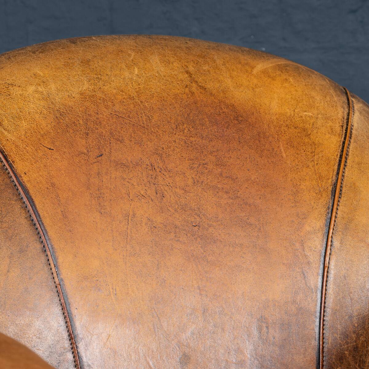Vintage 20thc pair of dutch leather club chairs c.1980