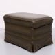 Green Leather Pouf . 1970s Germany