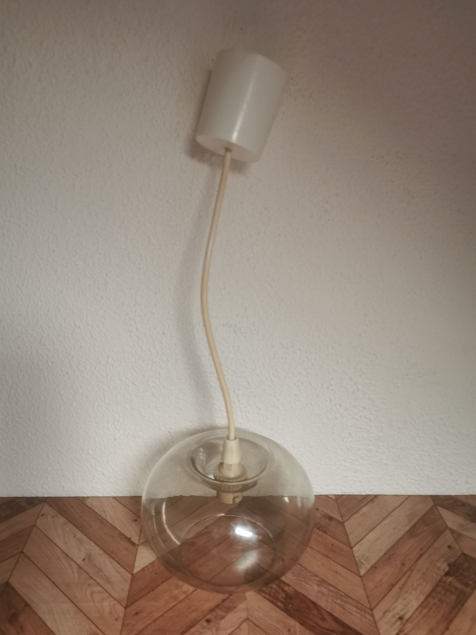 Suspension vintage globe en verre