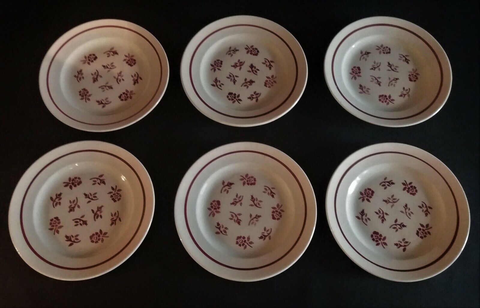 Series of six Pexonne earthenware dessert plates model Algiers
