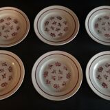 Série de six assiettes à dessert en faïence Pexonne modèle Alger