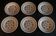 Series of six Pexonne earthenware dessert plates model Algiers