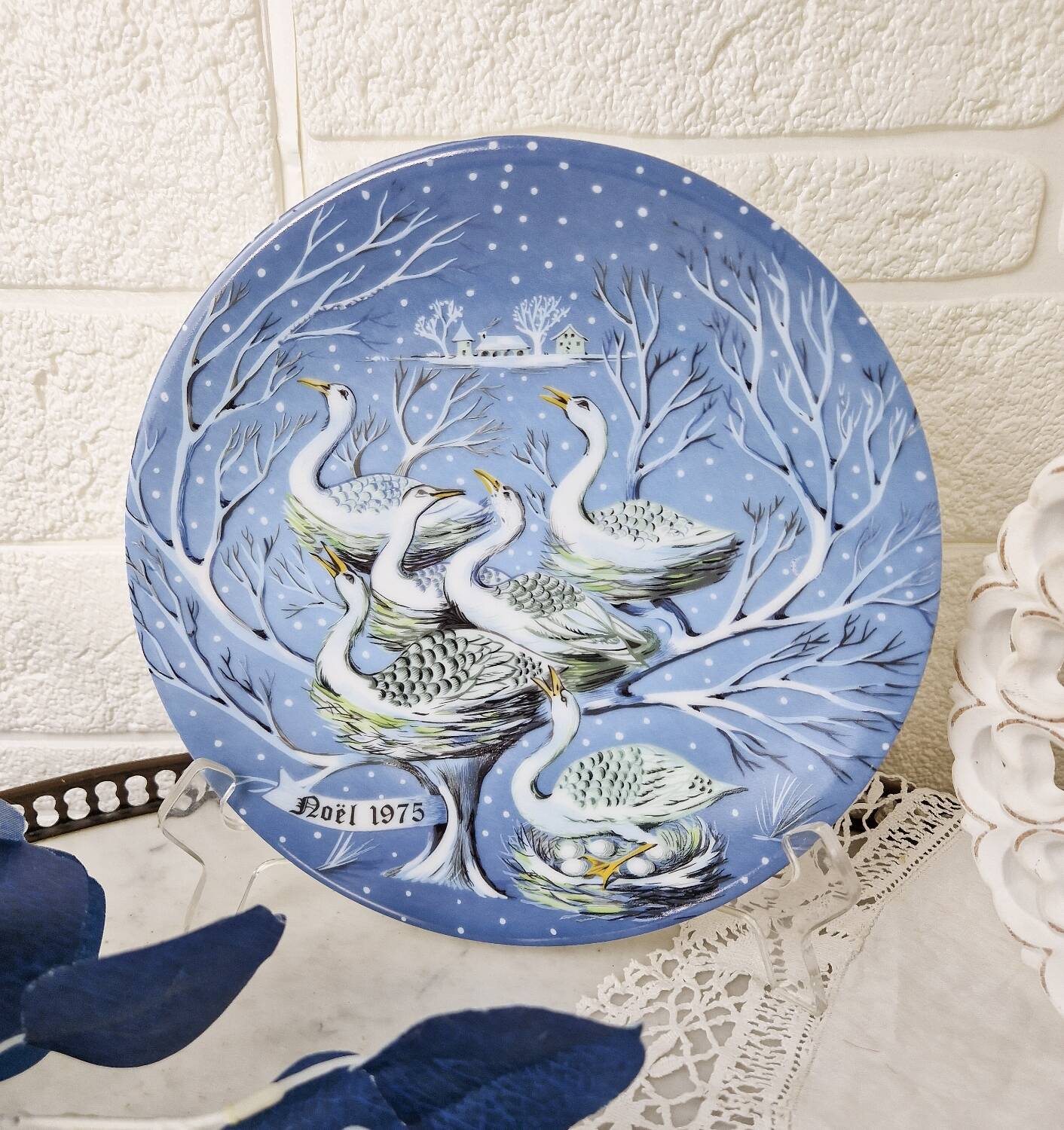 Haviland Limoges laying geese plate from the 12 days of Christmas