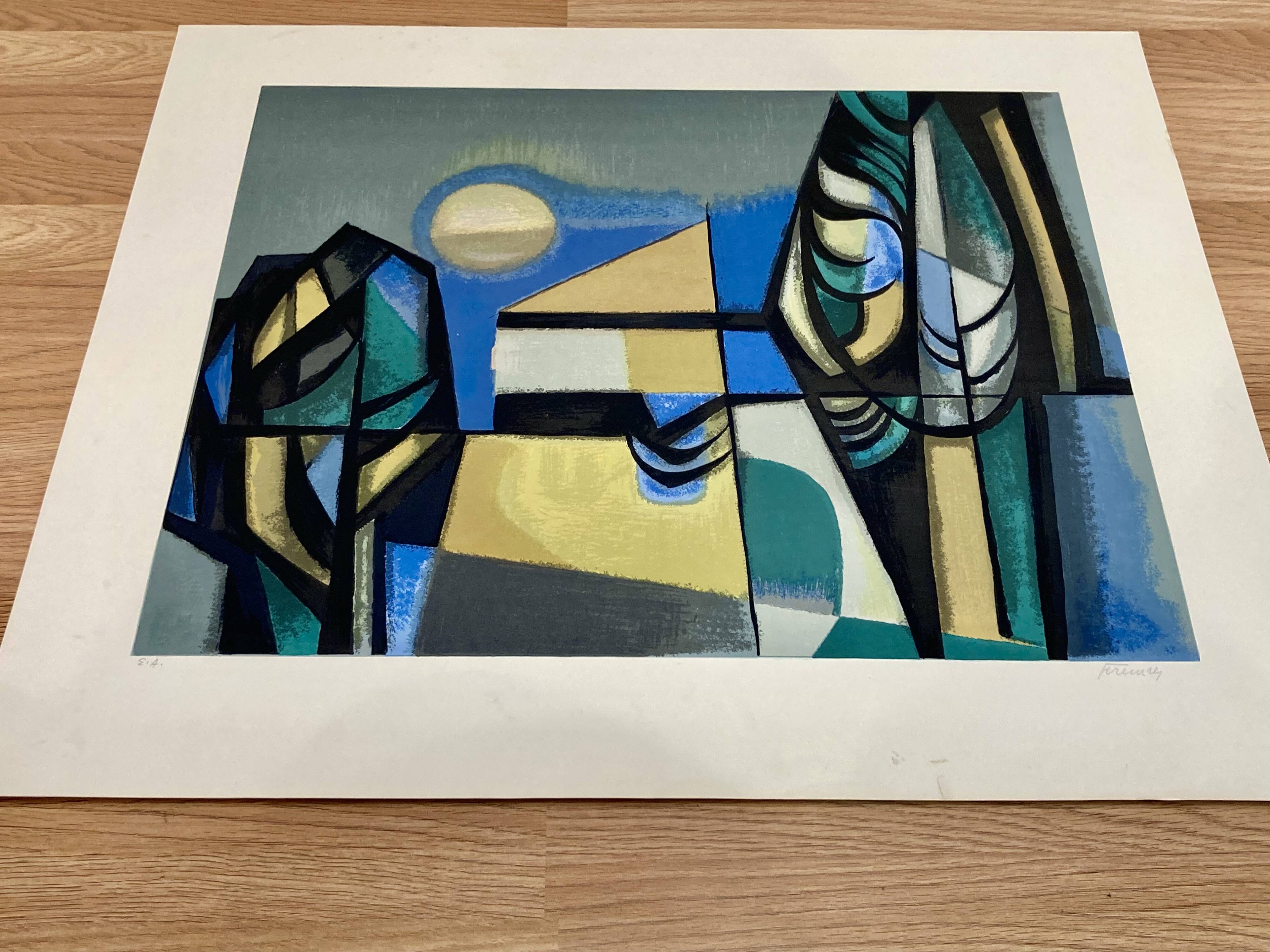 Authentique lithographie signée.