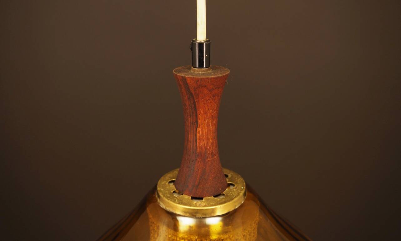 Glass pendant lamp, Danish design, 1970s, production: Denmark