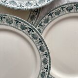 6 ironstone dessert plates “Palmettes” Boch Freres La Louvière