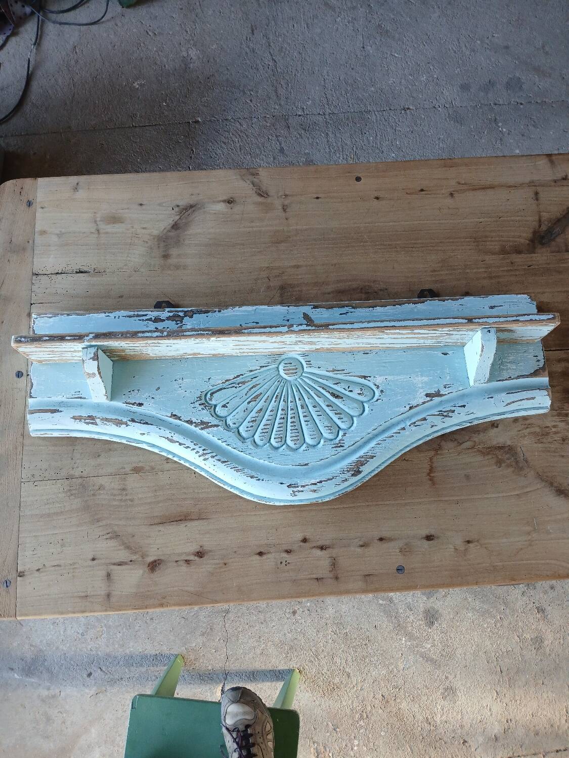 Old wooden wall shelf