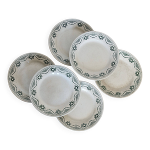 6 assiettes plates terre - robert