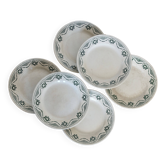 6 assiettes plates terre de fer Nouvelles Galeries Ennegé Paris modèle Robert Années 1930