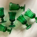 Set of 6 Medicis glasses in green moulded glass