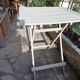 Square folding wooden garden table painted gray gray beige