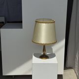 Petite lampe en laiton doré classique abat-jour crème H48