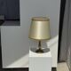 Small classic gold brass lamp with cream shade H48