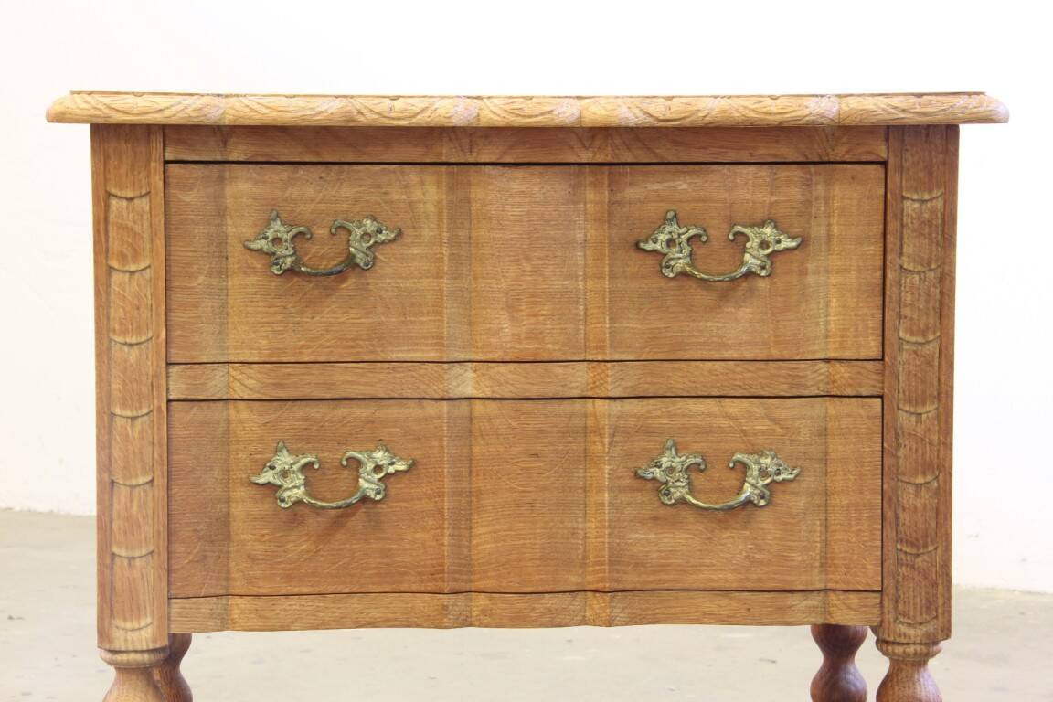 Vintage 1960s Danish modern oak nightstands in the style of Henning Kjærnulf