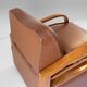 Fauteuil convertible Art Déco italien en éco-cuir marron.