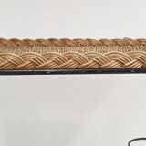 Vintage rattan & steel service 1950