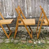 Set of 6 wooden folding chairs