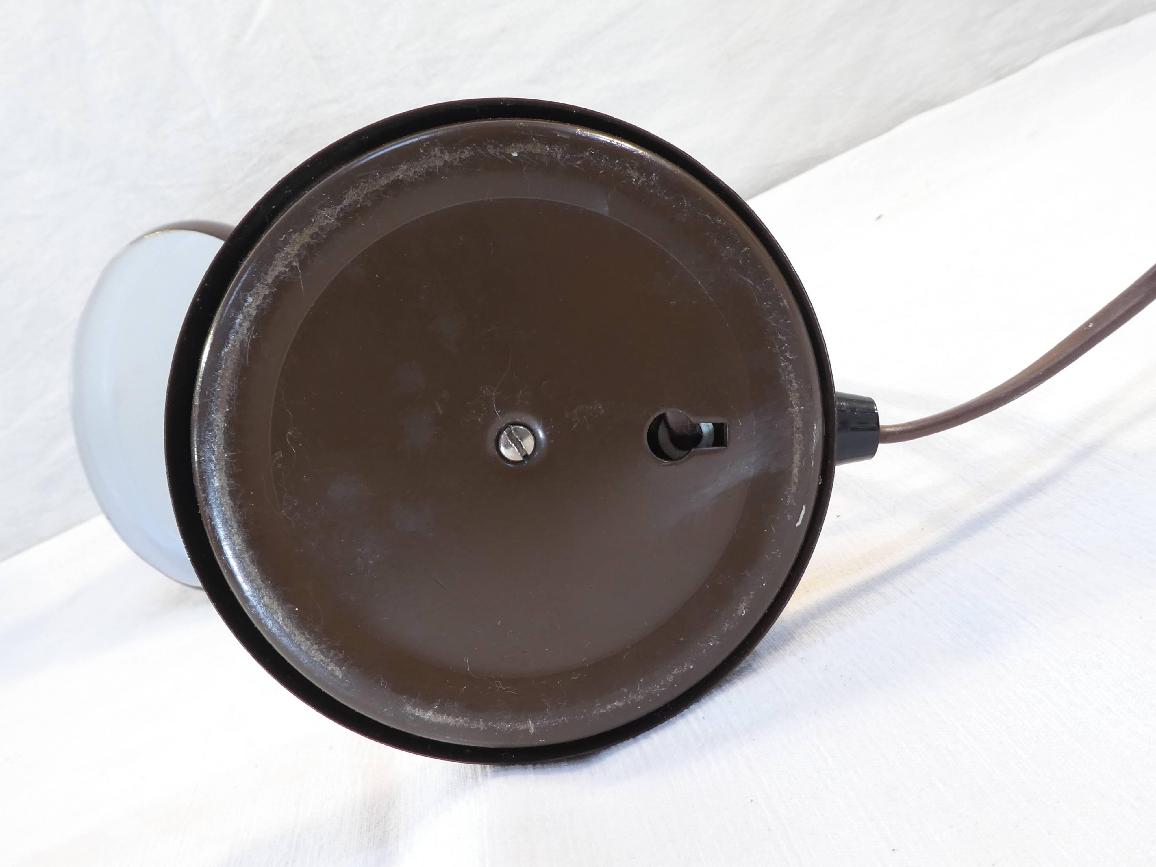 Vintage articulated desk lamp in brown metal and chrome years 60/70