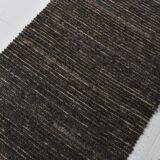 3x11 Vintage Dark Brown Super Soft Kilim Runner Rug, 94x345Cm