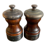 Duo pepper and salt shaker palace silver wood peugeot