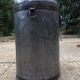 Round box industrial metal barrel with solid padlock