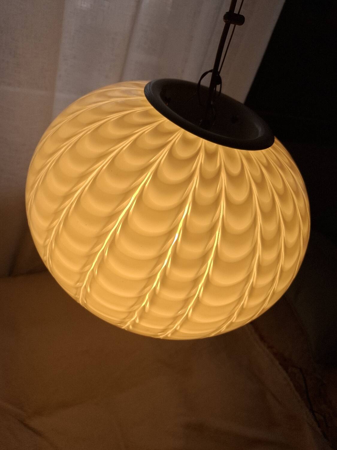 Vintage 70'S pendant light by Fabbian for Mazzega, Italy