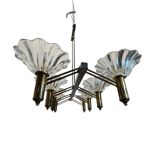 Large Rectangular Murano Glass Bronze Barovier Chandelier 1940’s