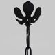 Chandelier, Art Deco suspension in wrought iron and star globe in glass paste.