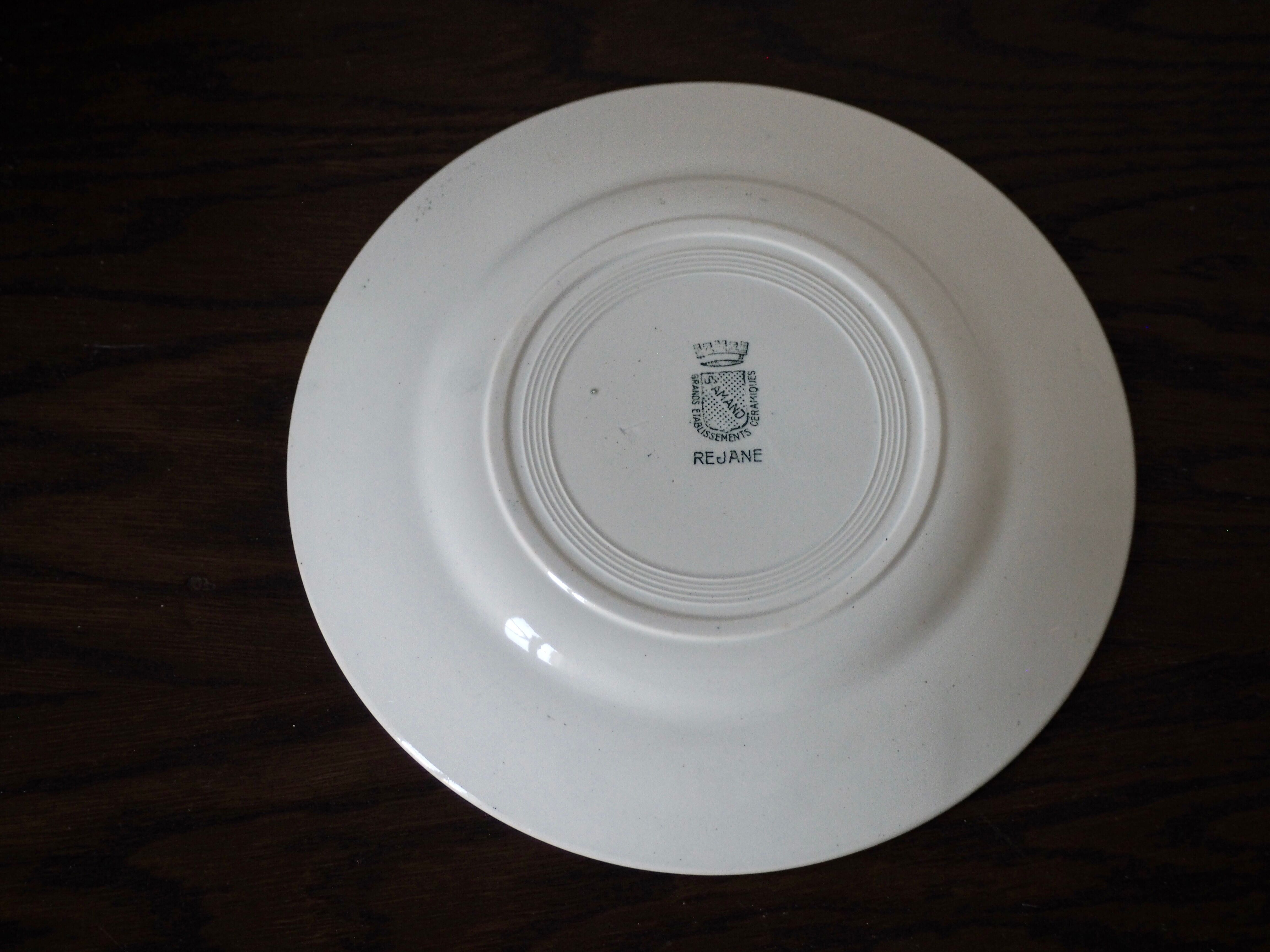 Set of 6 Terre de Fer plates, Réjane St Amand model